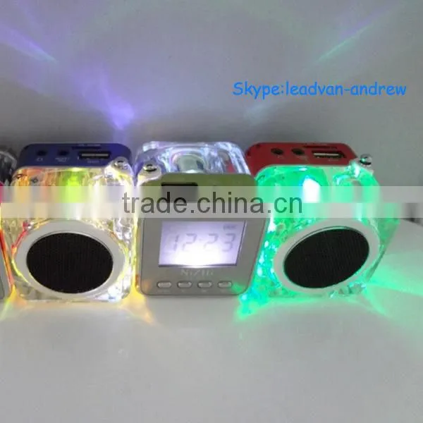 Support USB TF Music Playing Crystal Flash High Quality Nizhi Speaker With FM Radio