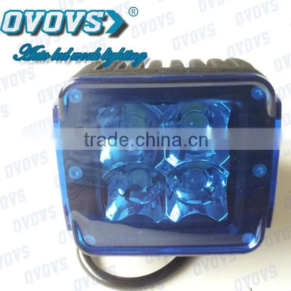 10-30v 12W LED work light with four color covers for truck, suv, atv, 4x4 off road, heavy duty machine