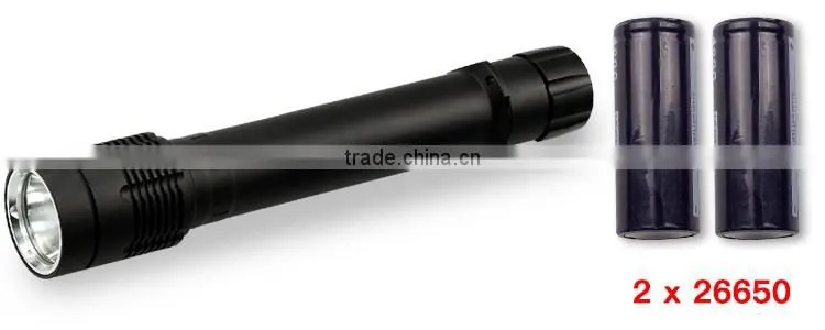 Most powerful 1000 Lumen xm l2 Ip68 26650 rechargeable battery led flashlight for diving