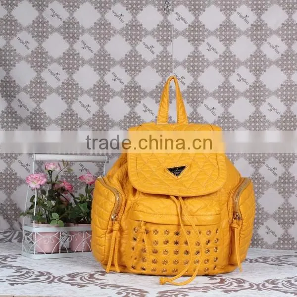 Fashion lady pu backpack with studs