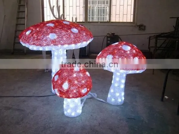 Artificial outdoor factory price sun-proof mushroom decoration light for christmas