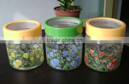 transparent glass pumpkin jar