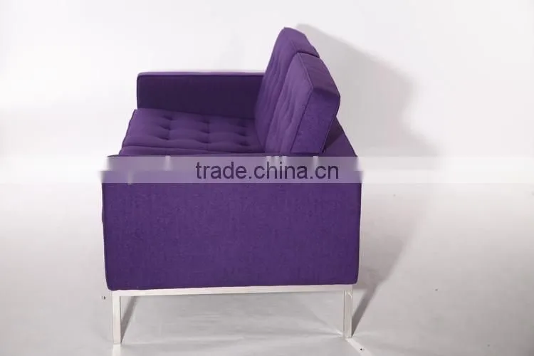 High quality premium wool fabric purple florence knoll sofa wholesale