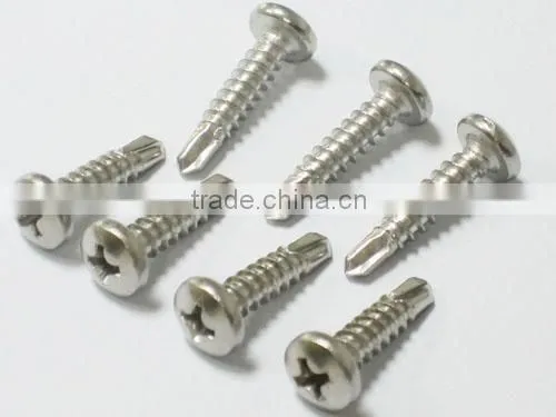 Hex washer head self drilling screw with wing and bond washer