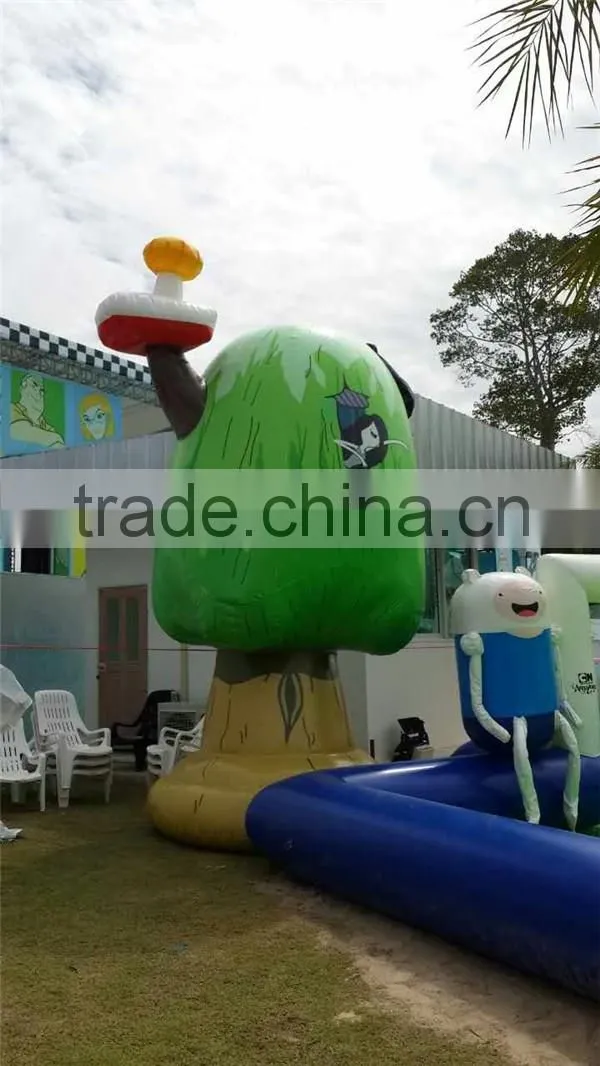 20x8m inflatable cartoon football pitch / Air-tight inflatable football field for amusement park