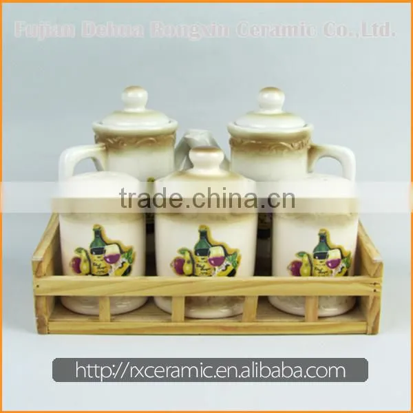 China Supplier High Quality condiment set with decal printing