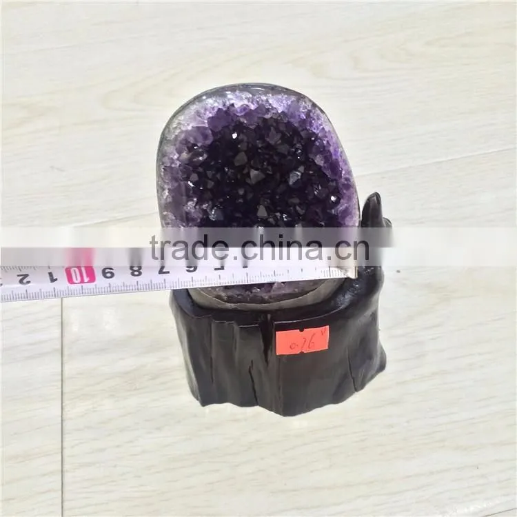 Natural Rock Amethyst Uruguay Small Geode Cluster Crystal Ornaments For Sale