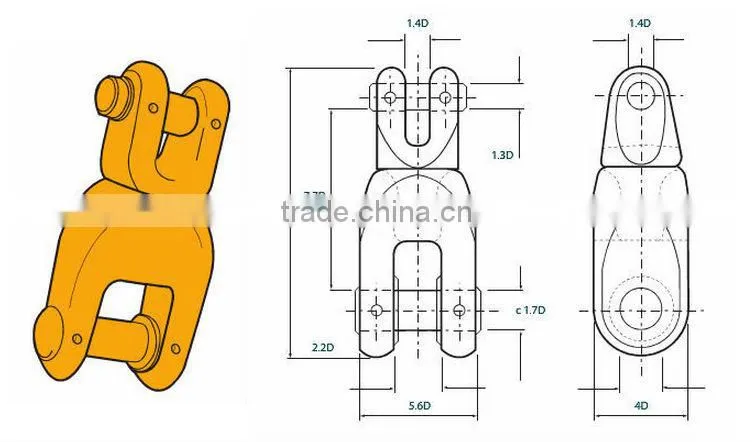 steel anchor swivel shackle A