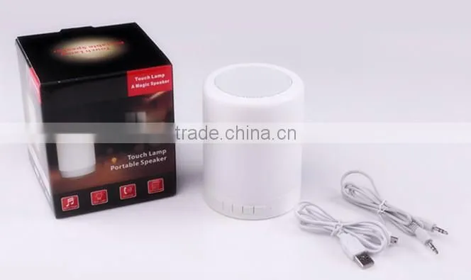2016 Newest Portable LED Lamp Bluetooth Speaker Touch Induction Change Colour Romatic Lamp Hands-free Call TF Card Speakerphone
