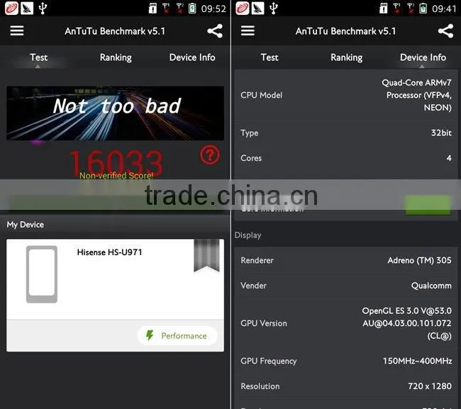 5.0 Inch Hisense U971 Smartphone Quad Core