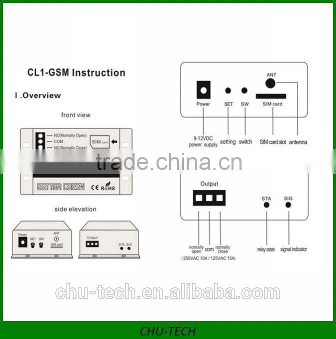 CL1-GSM Switch Controller Gate Opener Water Pump Motor Home Appliances on/off Control Secure-Using caller ID for identification