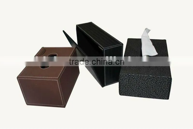 2015new-style elegat pu wooden paper napkin/tissue box