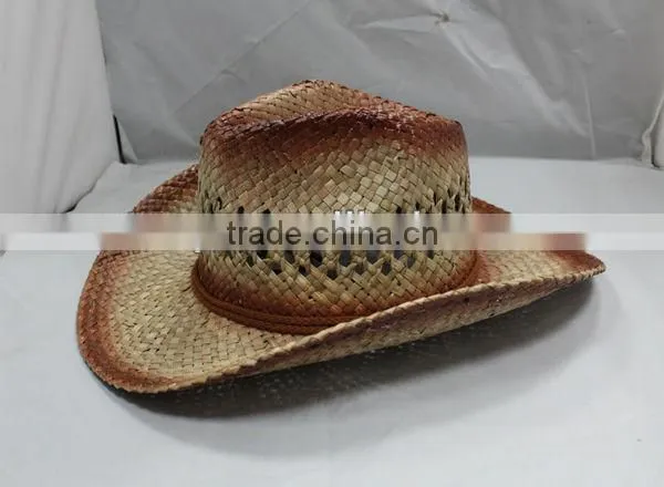 Wholesale Latest Style Cowboy Hats Paper Straw Hat With Neck Strip