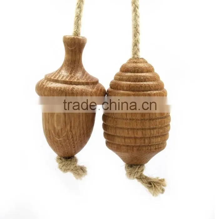 New design simple retro wooden waxed ball light pull