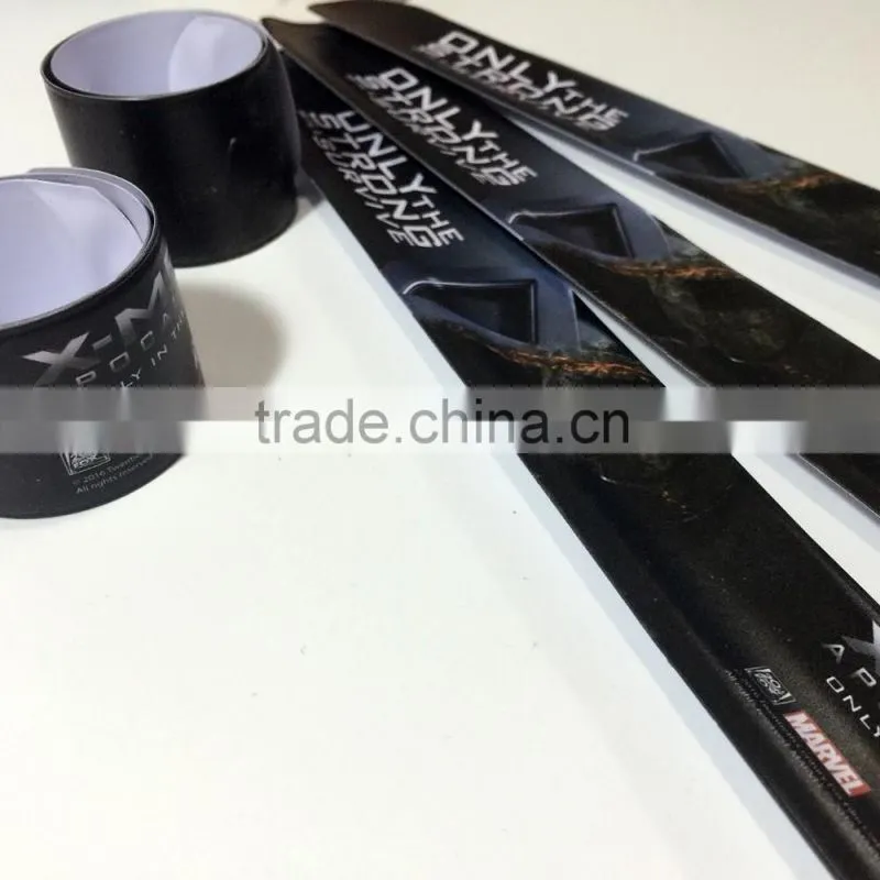 Personalized PVC clap bands / Custom reflective slap bracelets / Snap wristbands