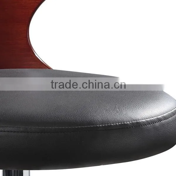Haiyue Blakc PU Leather Counter Bar Stools for Leisure Places Use