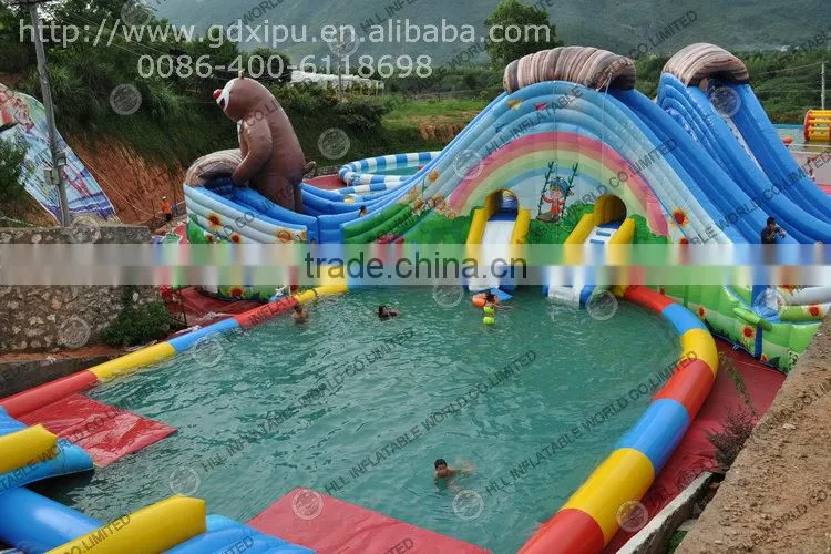 Inflatable commercial water park with slide equipment for sale