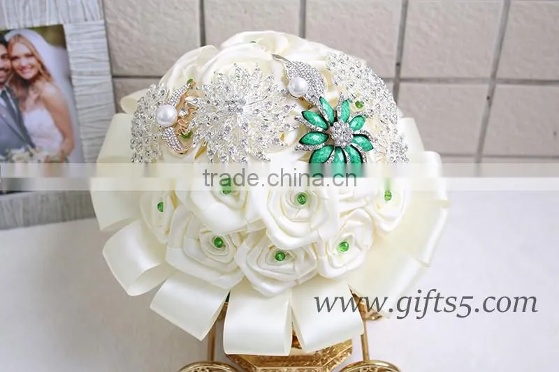 Handmade Elegant Jeweled Bridal Bouquet