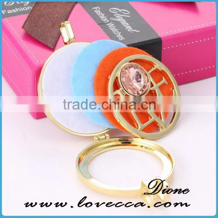 DIY silver round hollow fragrance oil diffuser necklace pendant wholesale fashion Aromatherapy necklace