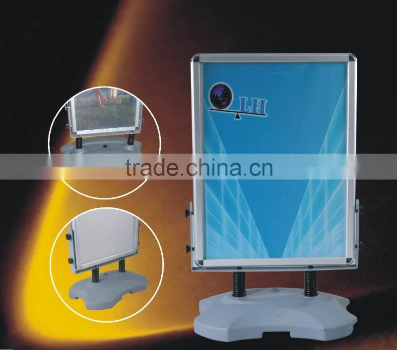 Full steel poster frame stand with base filled water