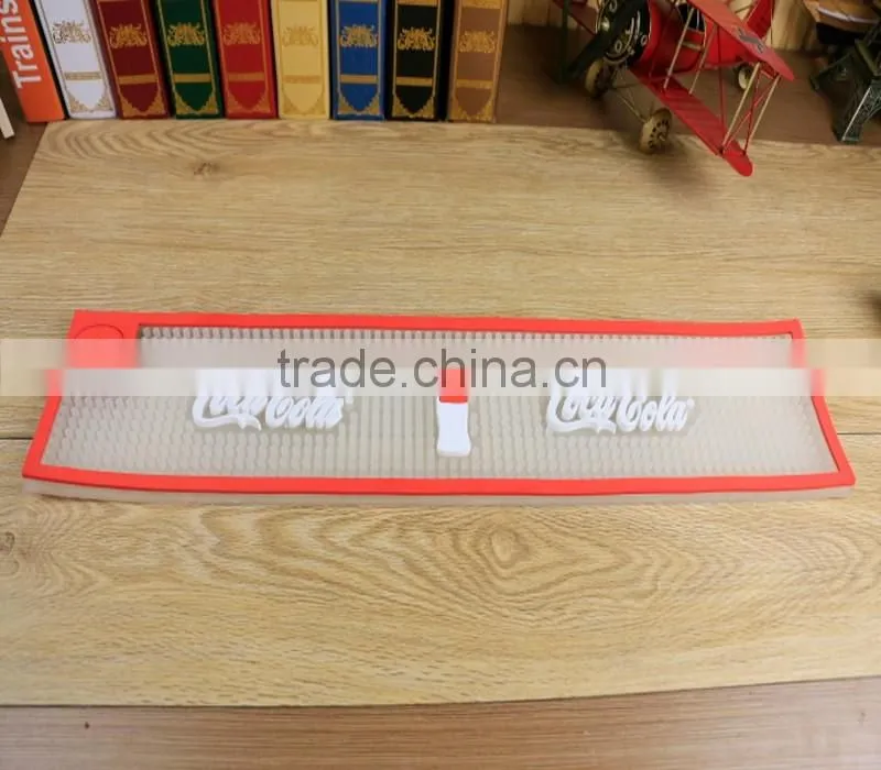 Customed rubber LED bar mat newest soft pvc LED bar runner
