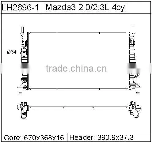 Auto Radiator for Mazda 3 2.0/2.3L CYL L4
