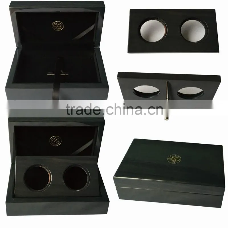 3pcs coin wooden box in high glossy lacquer finish