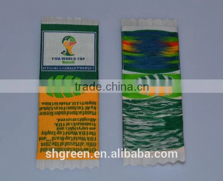 Name brand apparel folded woven label for T-shirt