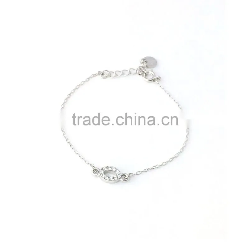 Tiny women rhinestone charm bracelet custom charm bracelet