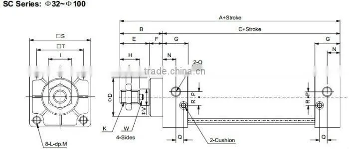 High Quality SC/SU series standard cylinder