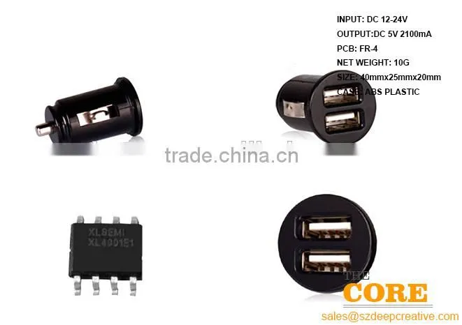 G2 two USB port car charger,2 port car charger,cheap car usb charger,Auto Charger