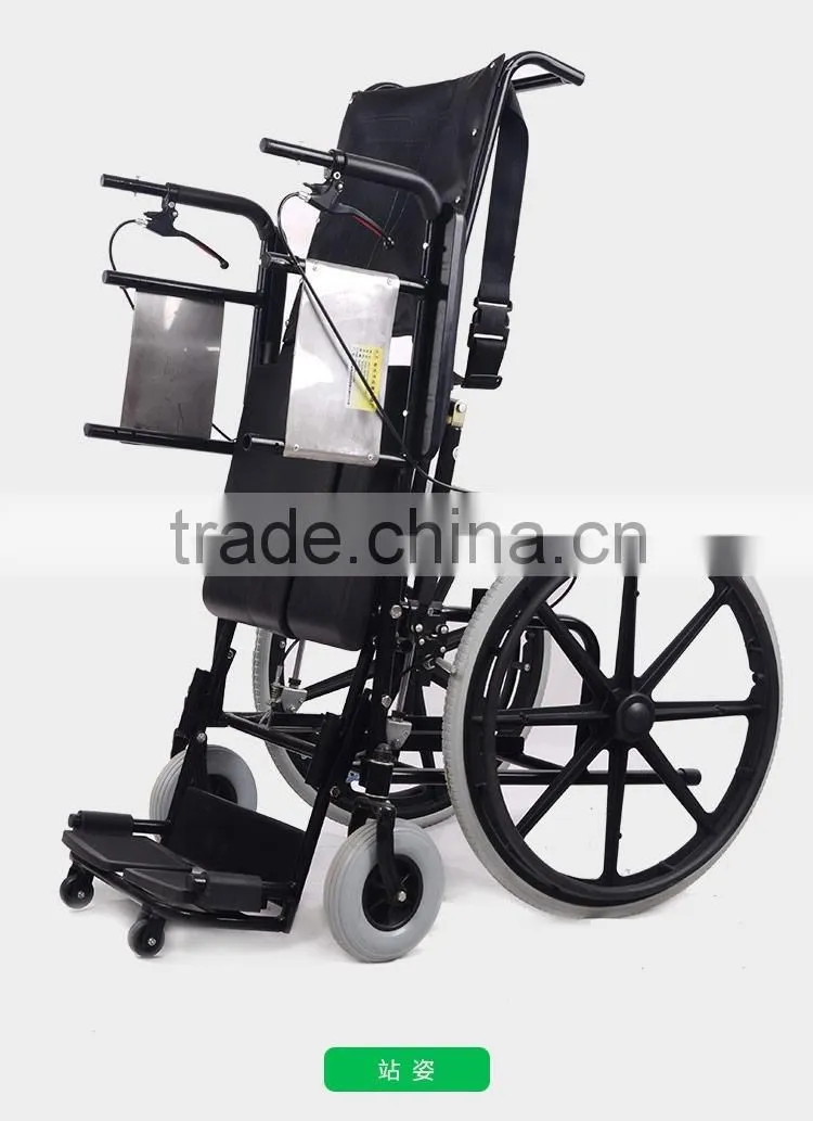 Rehabilitation Therapy Supplies Topmedi Medical Manual Standing Wheelchair for Paralysis Patient
