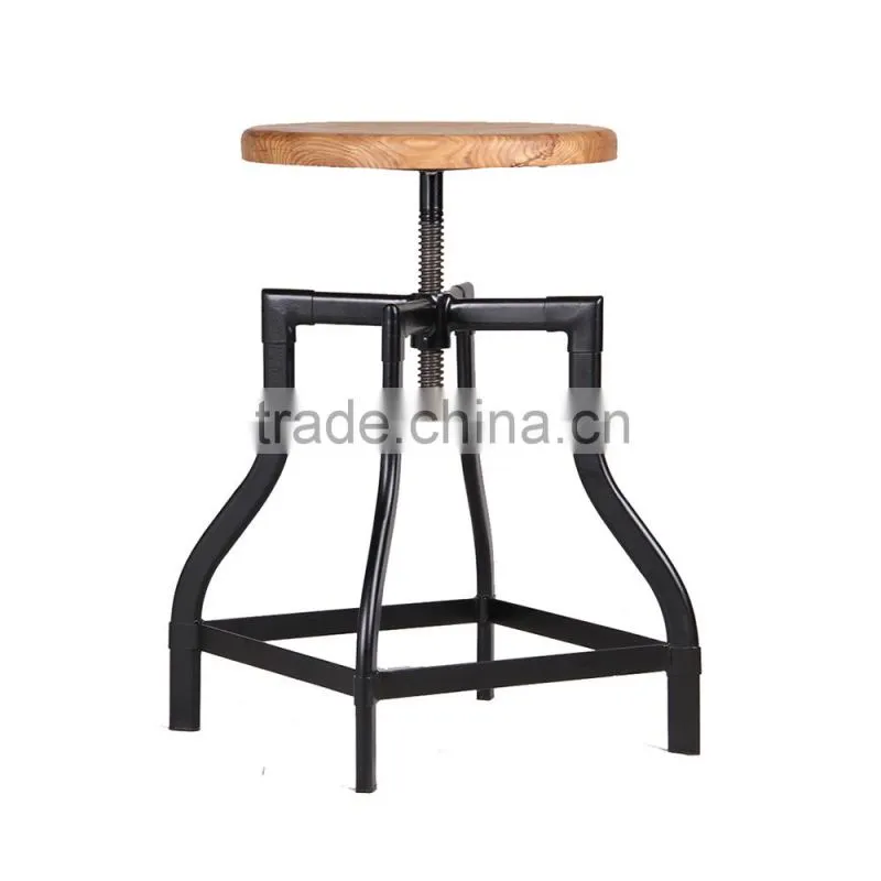 2015 Adjustable height vintage industrial bar stool