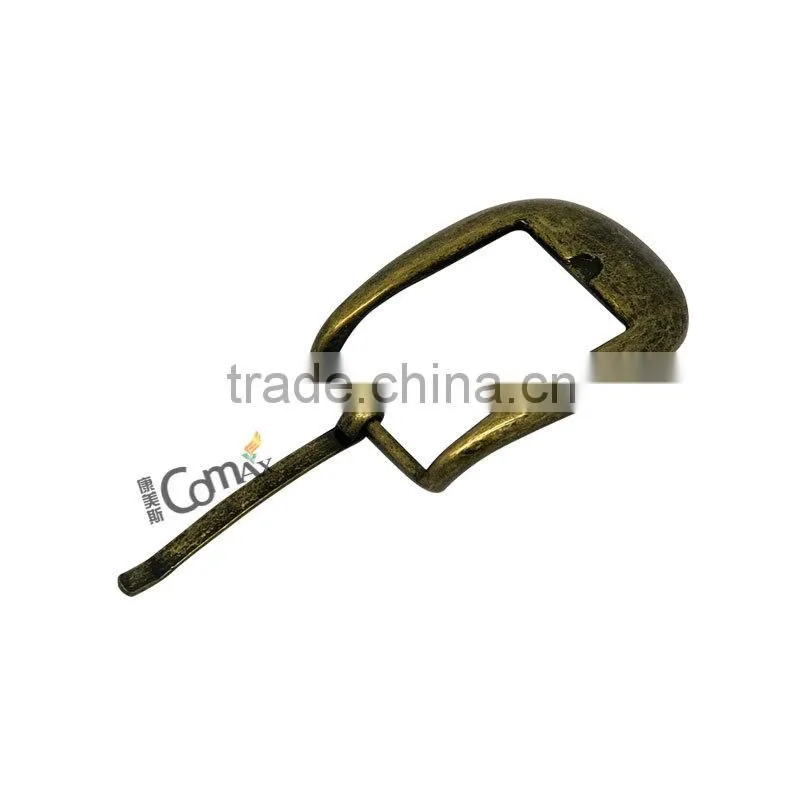 Rolling antique brass metal adjustable pin belt buckle