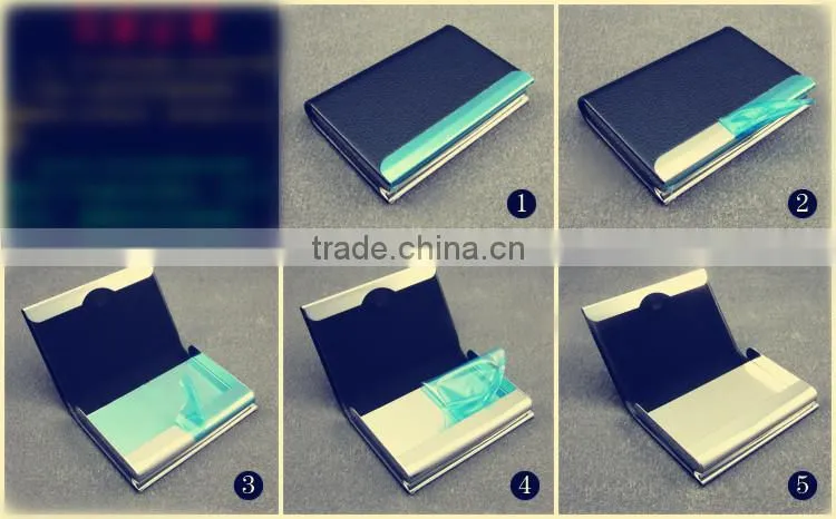 2015 New Best seller machine made sliding business name card holder