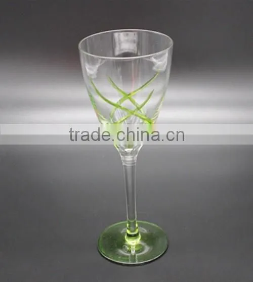 Wholesale Clear Goblet With Lines Of Different Colors