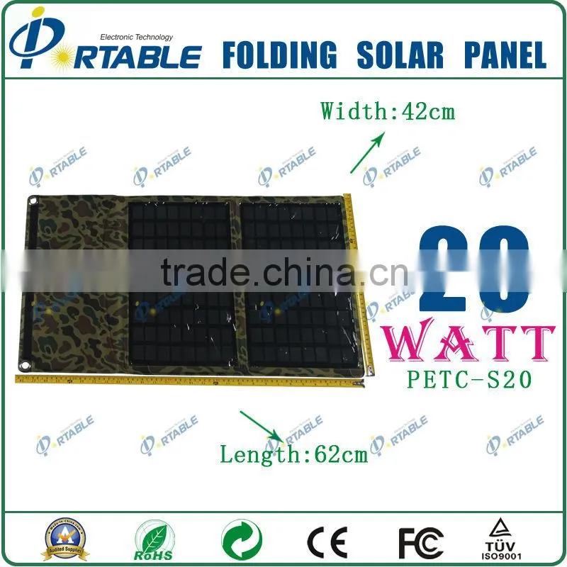 20W 18V / 5V flexible solar charger for mobiles, power bank