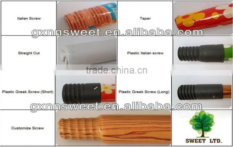 2016 Factory price varnished wood stick/Wooden brush handle for sweeping tools