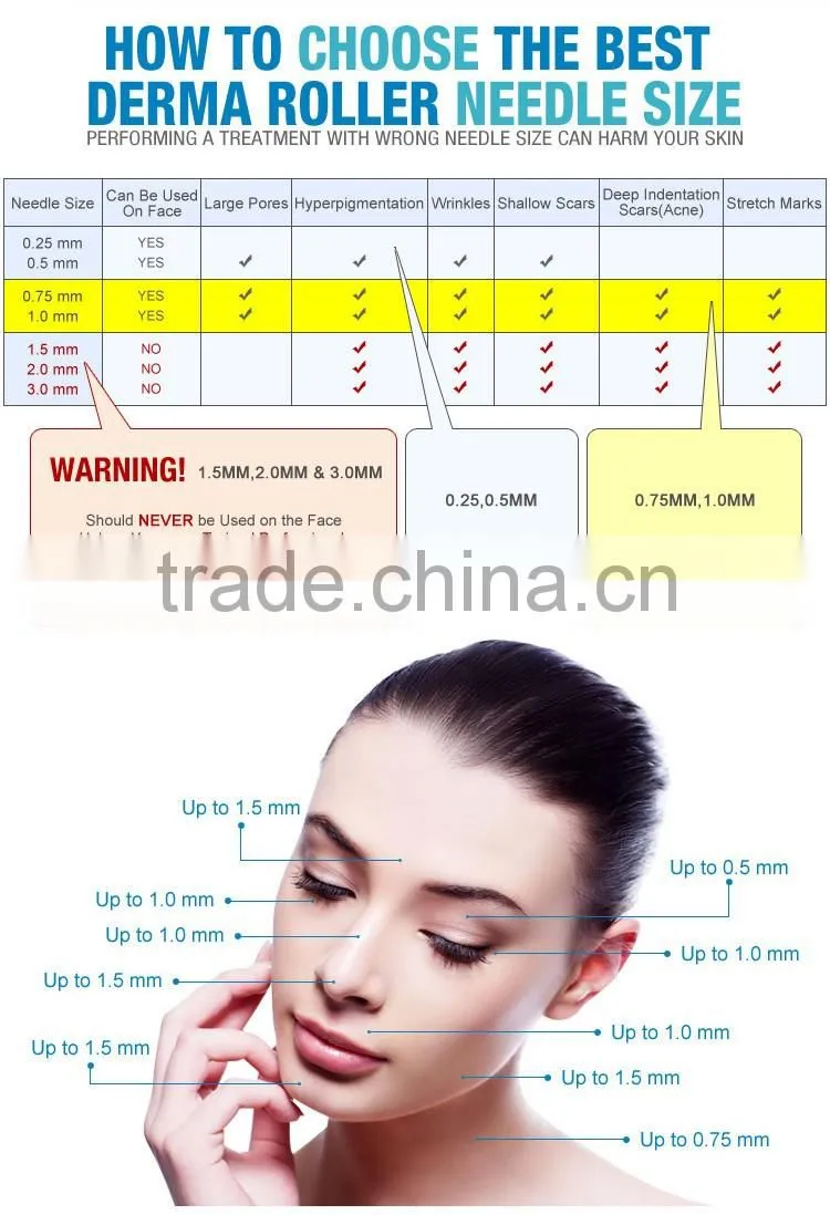 portable 192 needles derma roller derma roller titanium needles with CE
