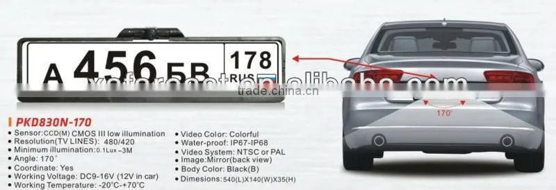 PKD830N-170 Russian Plate Camera for parking assist system
