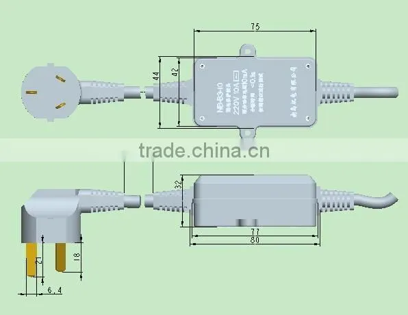 Leakage protection plug 220V, 50Hz