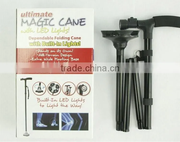Magic Cane with LED Light Dependable Folding Cane with Bulit-in Lights