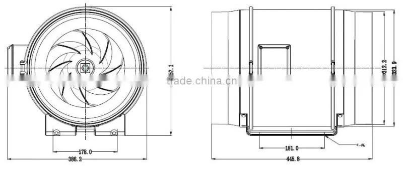 HF-315P Hydroponics farms inline duct fan