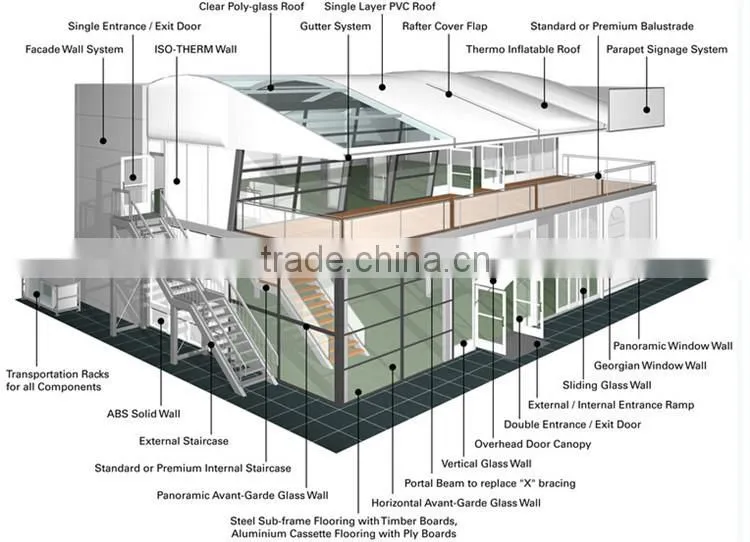 Luxury modern tent design double floor tents for events two storey tent