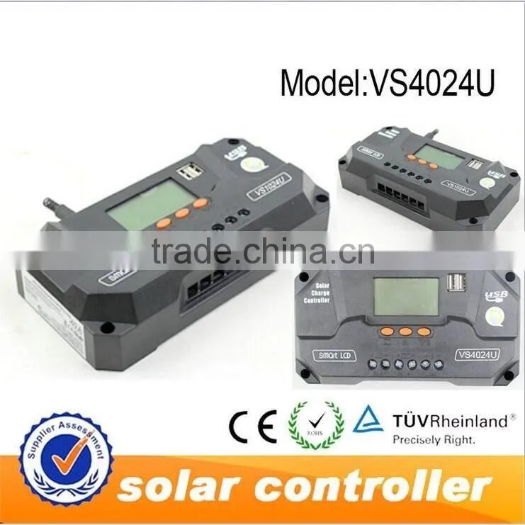 Solar Charge Controller 40A LCD Dual USB Smart Solar Charge Controller High Quality Solar Panel Power Energy System Controller