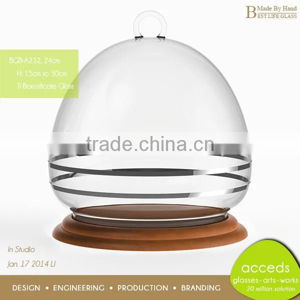 Wholesale Handmade Glass Bell Jar Candle Holder