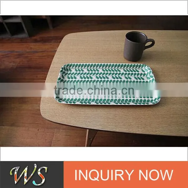 Eco-friendly Bamboo Fiber Rectangle Handled Platter