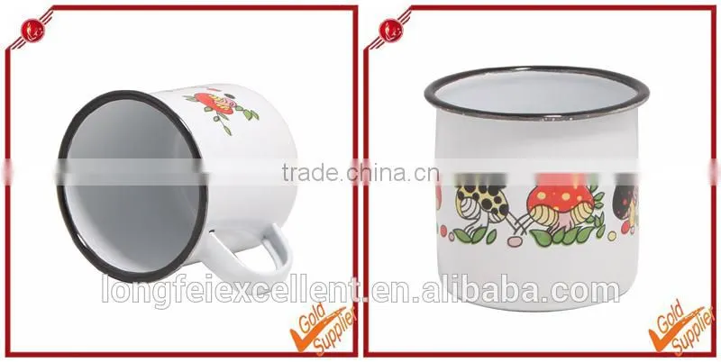 Durable and health and safety enamel wholsale cheap plain white coffee mug