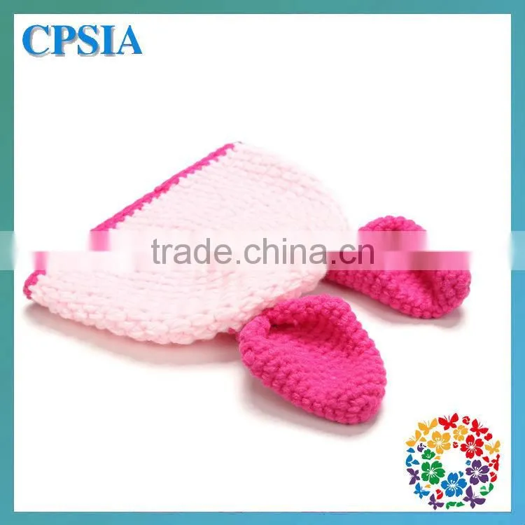 Beautiful Crochet wool knit hats beanie with infant diaper covers