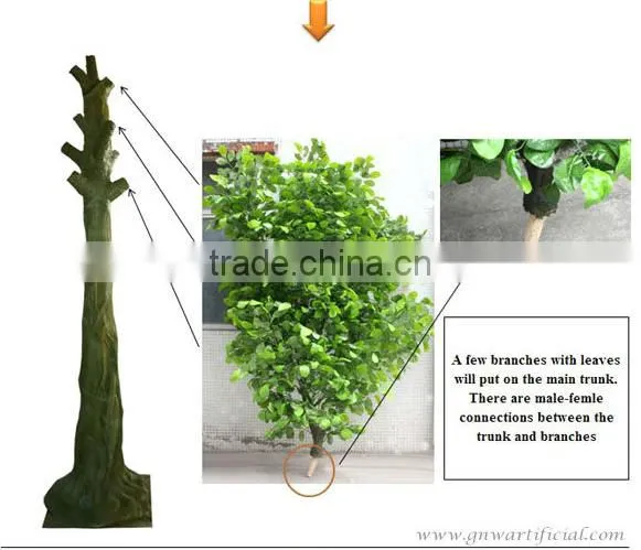 GNW BTR013 artificial tree branches and leaves for garden decoration
